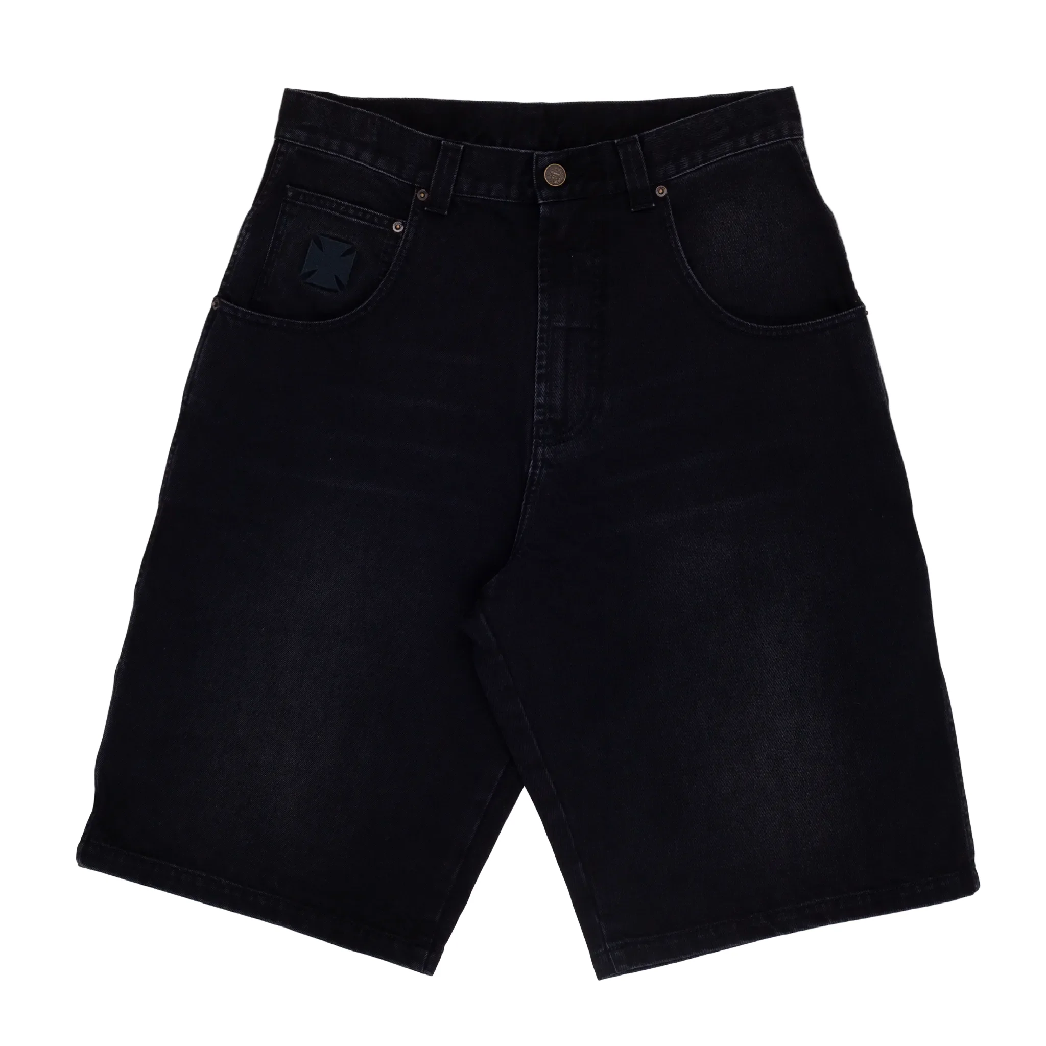 Applique Biker Cross Hip-Hop Denim Shorts