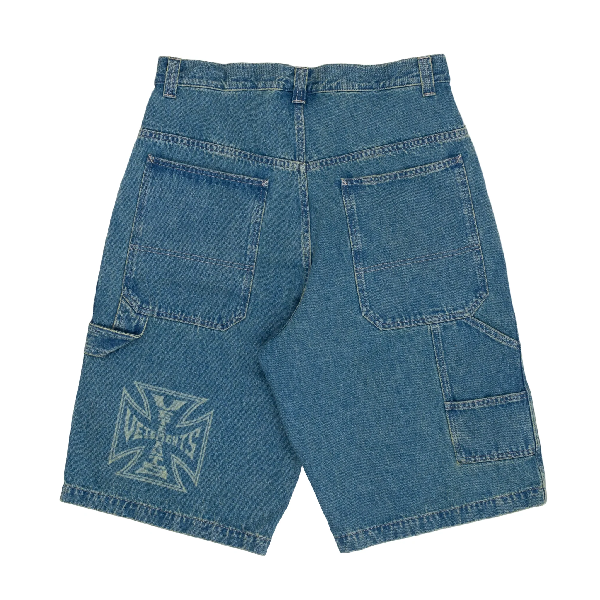Biker Cross Hip-Hop Denim Shorts - Image 2