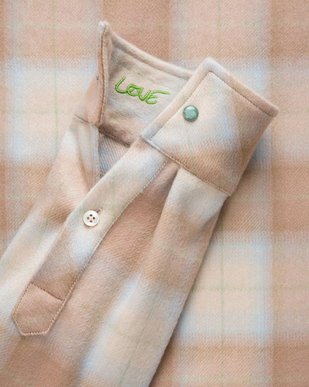Champagne Tartan Cashmere Shirt LE - Image 2