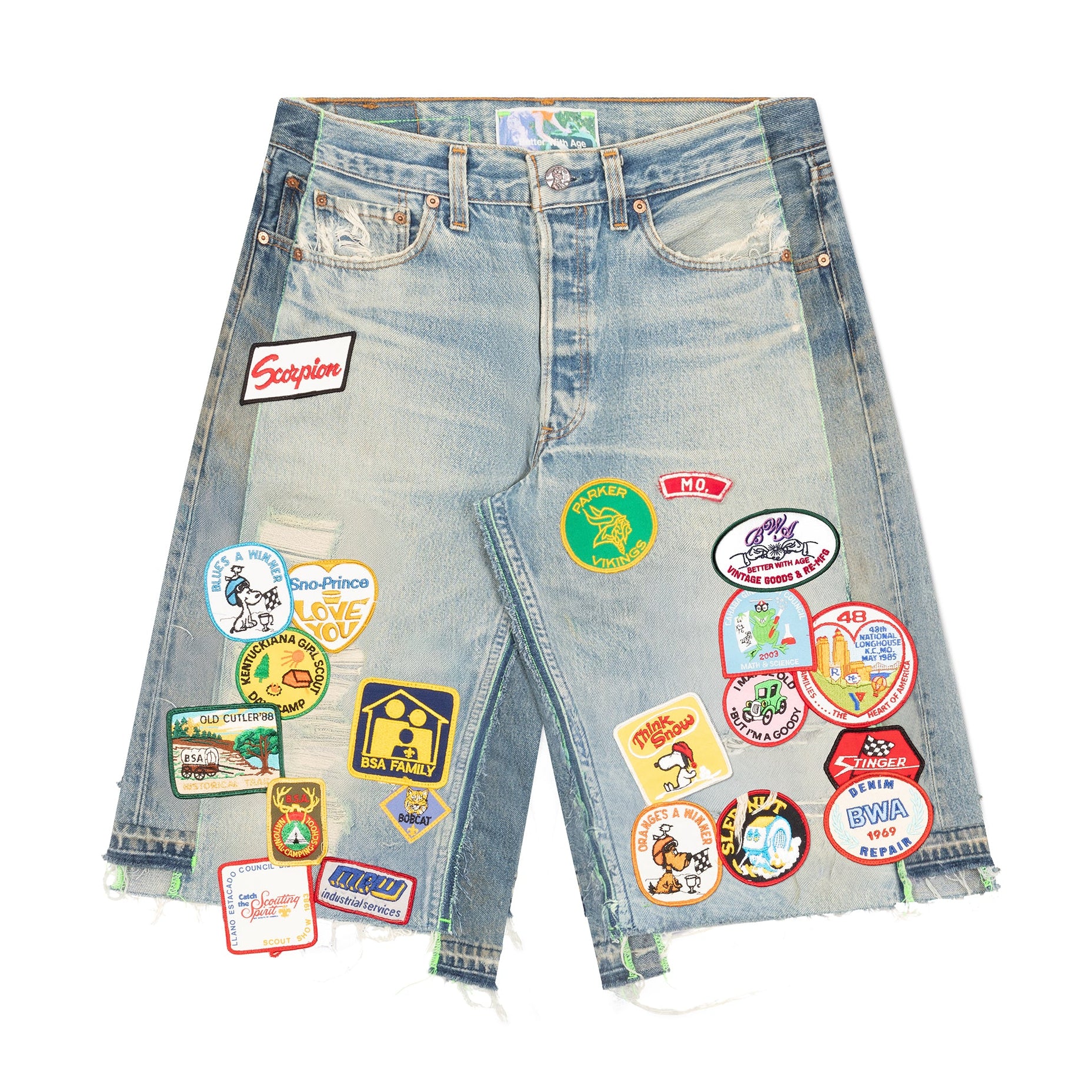 Gentlemen's Triple-Wide Long Denim Short