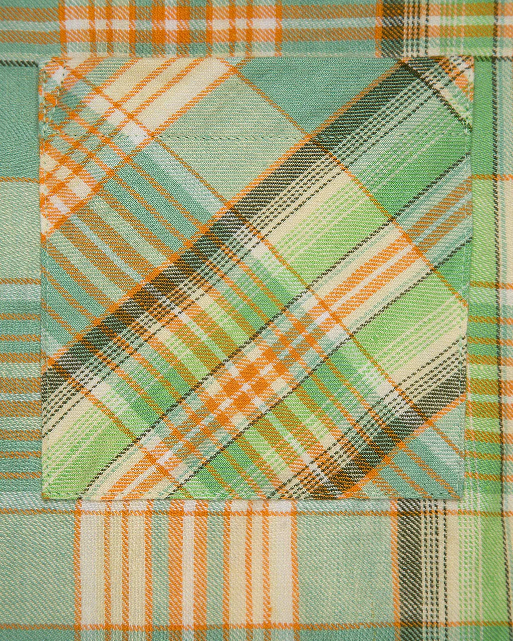 Lime Moss Plaid Linen SS Shirt - Image 3