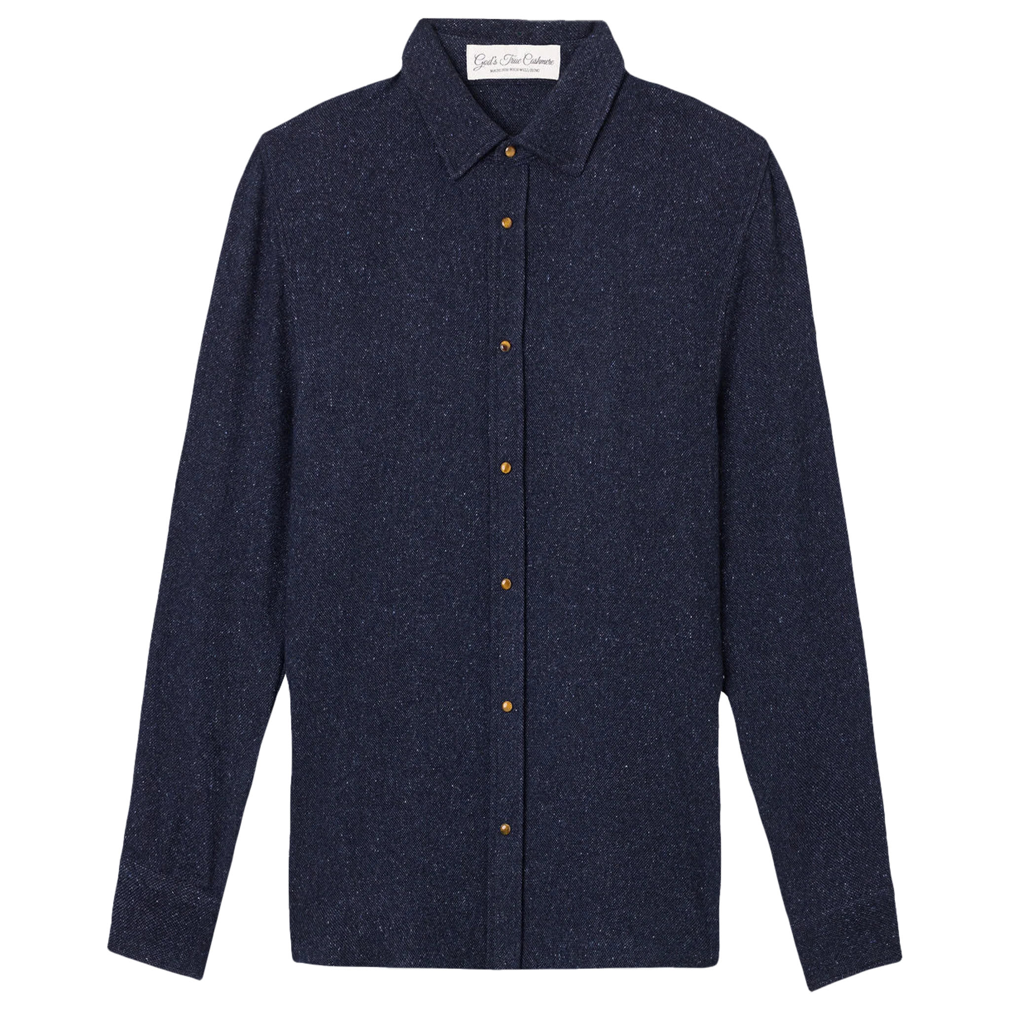 Midnight Cashmere Twill Donegal Shirt