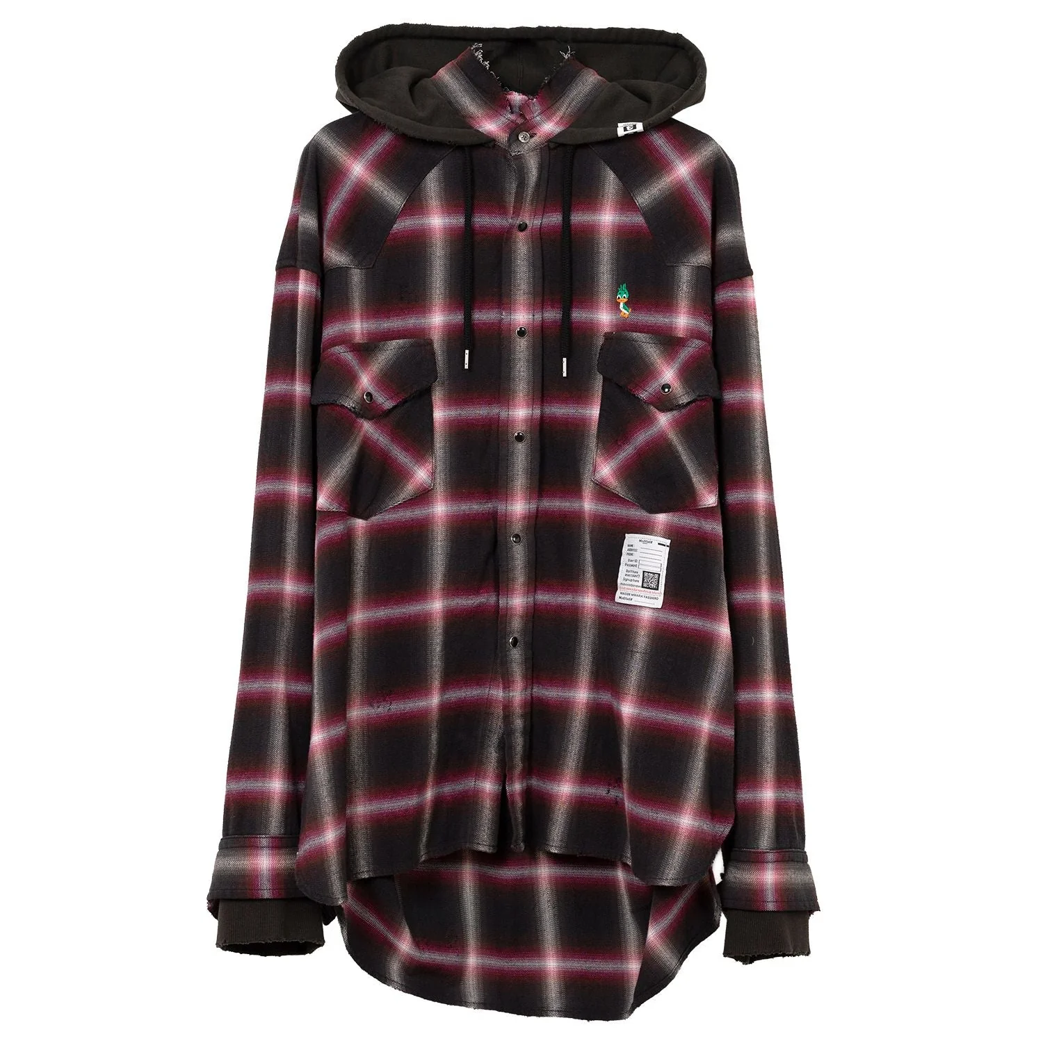 Hoodie Combine Checkered Shirt