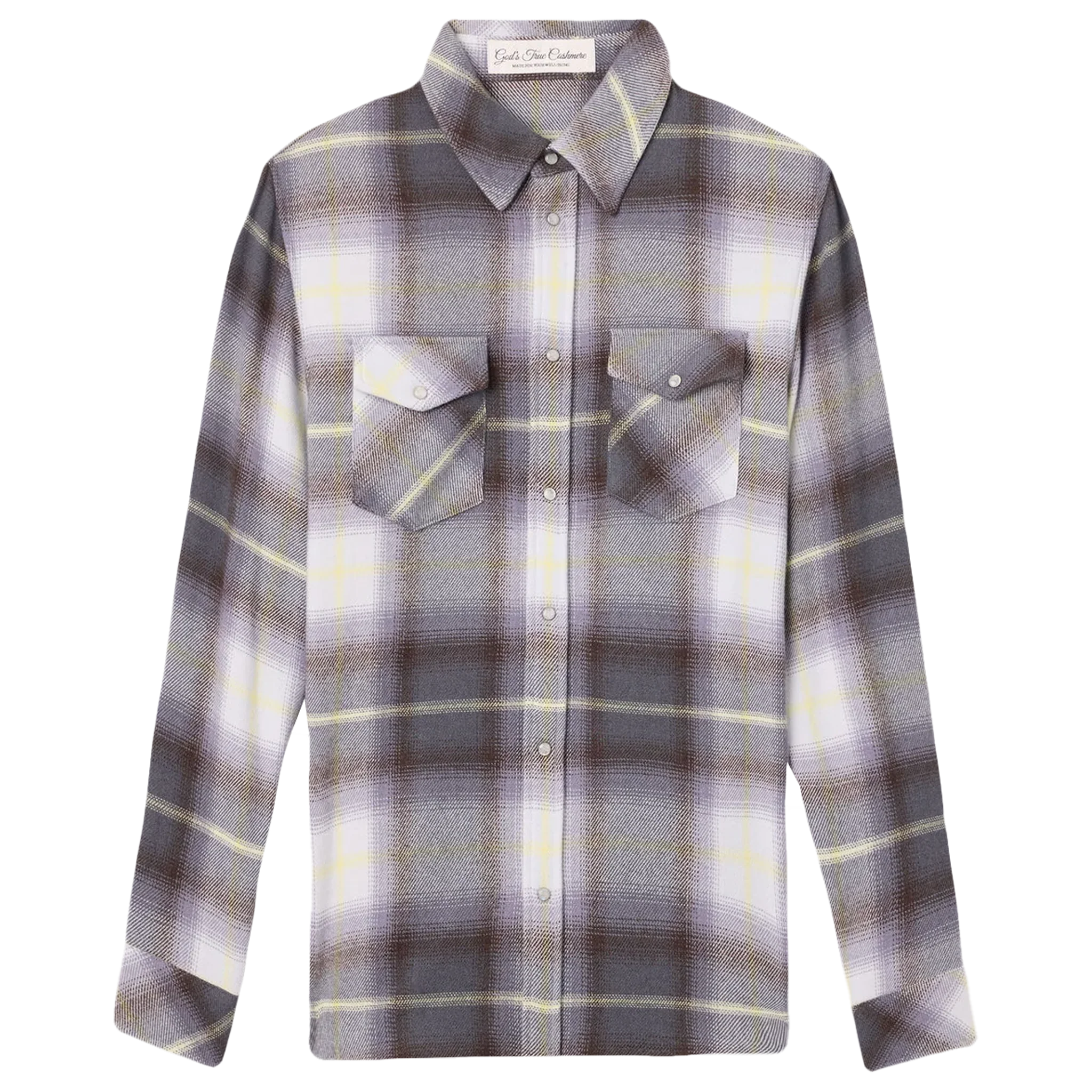 Shadow Plaid Cashmere Shirt - Image 3