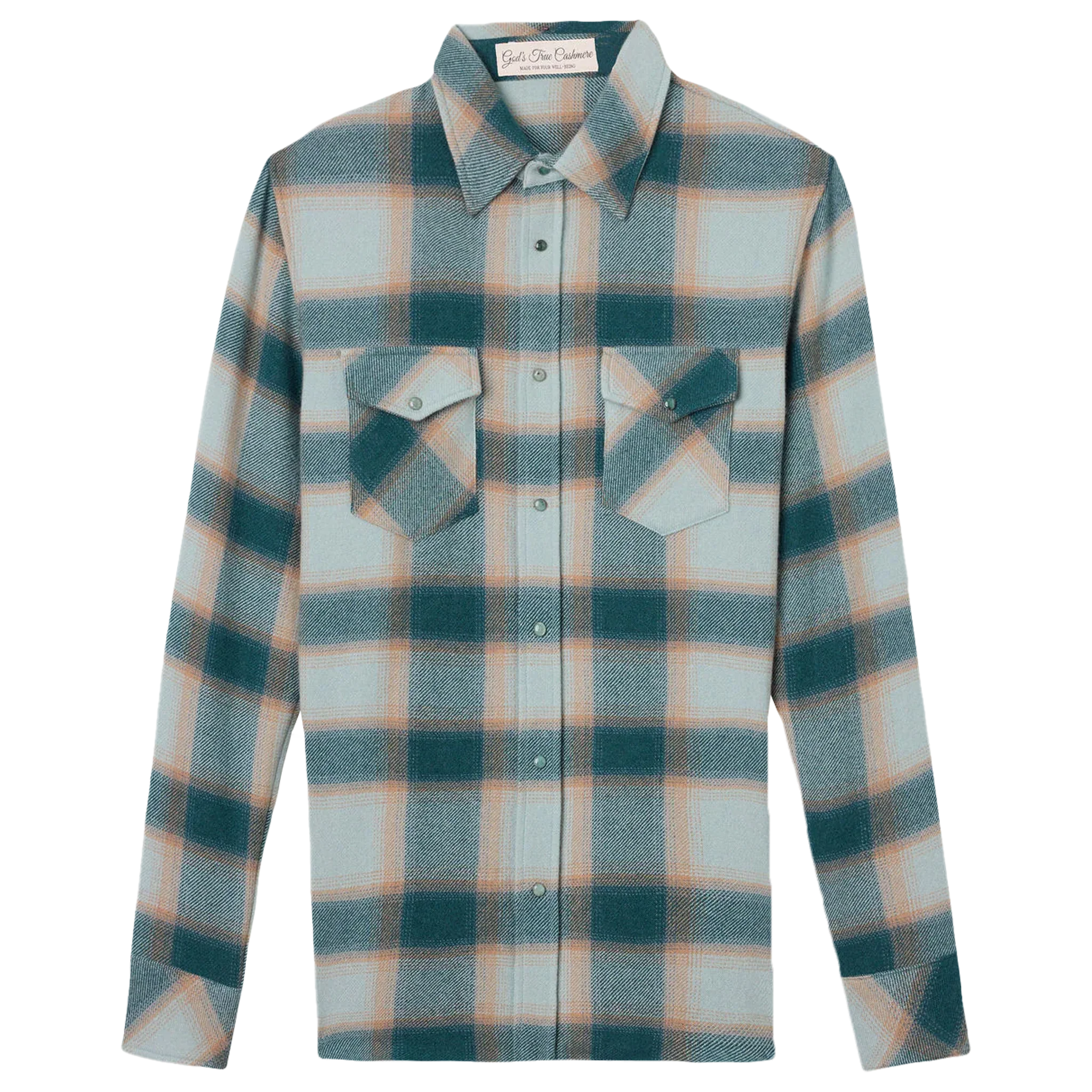 Shadow Plaid Cashmere Shirt - Image 5