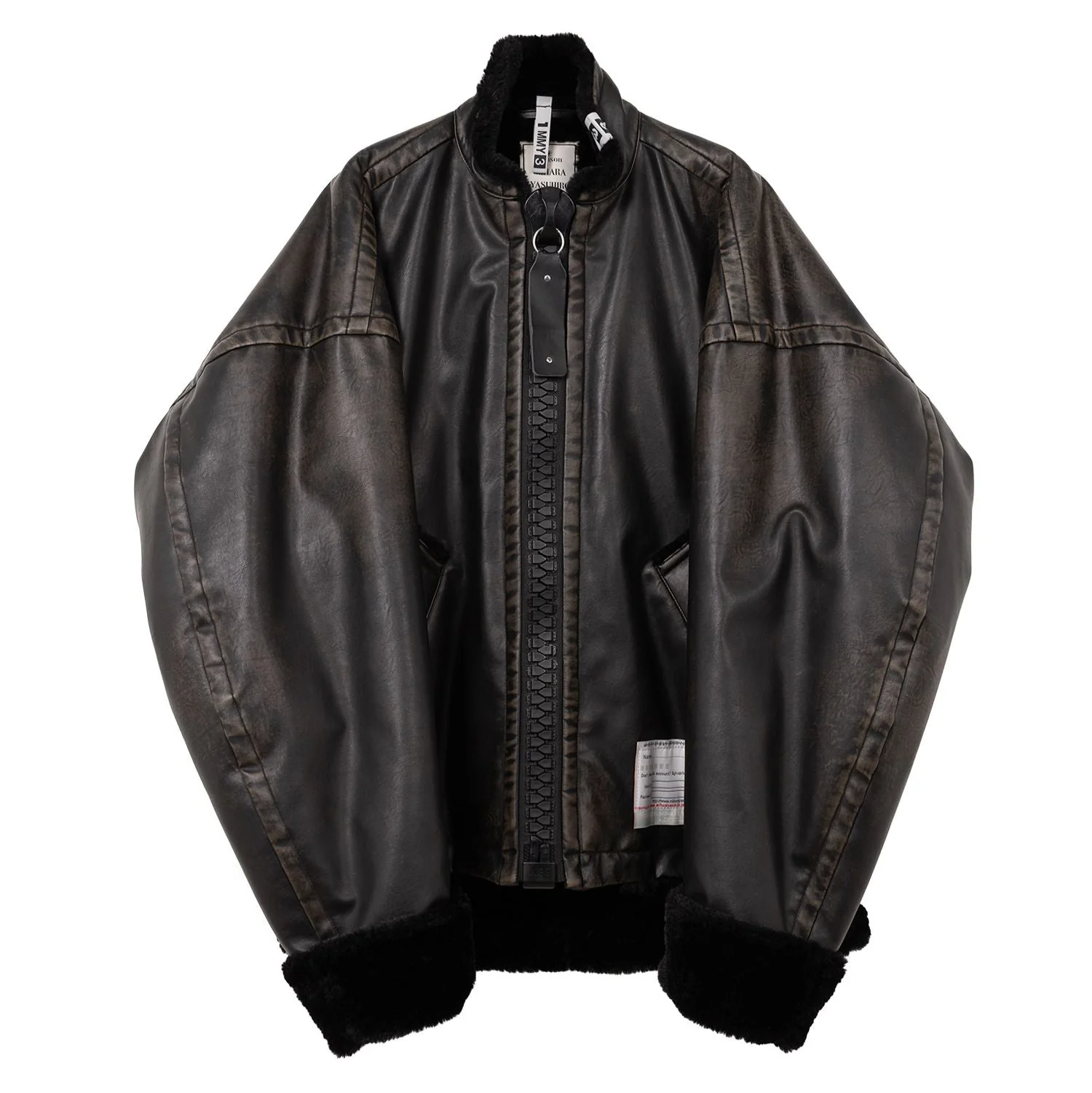 Coated Big Zip Boa Jacket